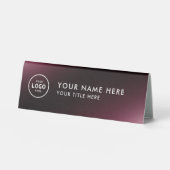 Plaque De Table Logo professionnel tendance pour entreprise Bureau (Recto)