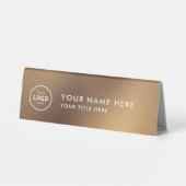 Plaque De Table Logo professionnel tendance pour entreprise Bureau (Verso)