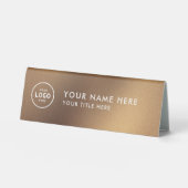Plaque De Table Logo professionnel tendance pour entreprise Bureau (Recto)