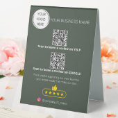 Plaque De Table Logo QR code examen des affaires GOOGLE et YELP (In SItu (Mariage))