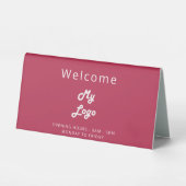 Plaque De Table Logo rose magenta bureau fermé (Recto)