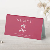 Plaque De Table Logo rose magenta bureau fermé (En SItu (Tableau))