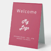 Plaque De Table Logo rose magenta ouvert (Recto)