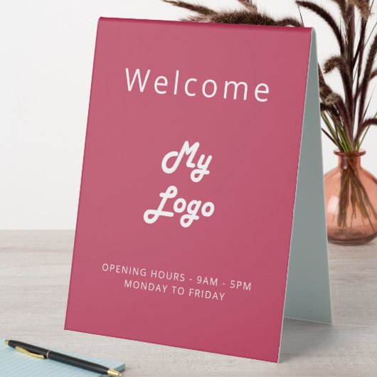 Plaque De Table Logo rose magenta ouvert (En SItu (Tableau))