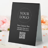 Plaque De Table Logo simple Black Custom Business Code QR (In SItu (Mariage))