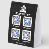 Plaque De Table Logo Tableau 5x7 Code QR 8 Applications Scannez po (Recto)