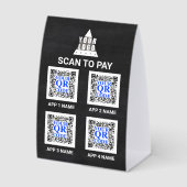 Plaque De Table Logo Tableau Noir 4x6 Code QR 4 Applications Scan (Recto)