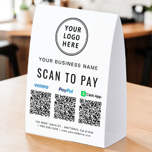Plaque De Table Logo Venmo PayPal CashApp Code QR Scanner Pour Pay