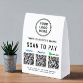 Plaque De Table Logo Venmo PayPal CashApp QR Code Scan To Pay