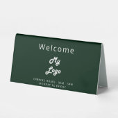 Plaque De Table Logo vert Emeraude bureau fermé (Recto)