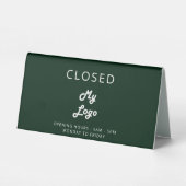Plaque De Table Logo vert Emeraude bureau fermé (Verso)