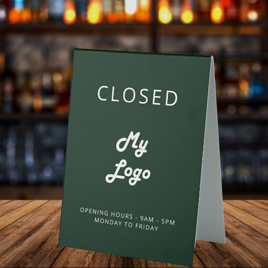 Plaque De Table Logo vert ouvert