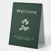 Plaque De Table Logo vert ouvert (Recto)