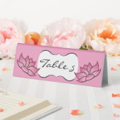 Plaque De Table Lotus exquis en Pink Table Tente Sign (In SItu (Mariage))