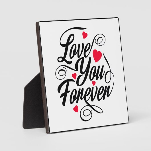 Plaque de table Love You Forever avec l'Easel (Recto)