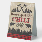 Plaque De Table Lumberjack Chili Bar Table Tente Sign, Chauffage (Recto)