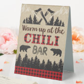 Plaque De Table Lumberjack Chili Bar Table Tente Sign, Chauffage (In SItu (Mariage))