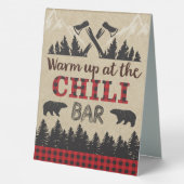 Plaque De Table Lumberjack Chili Bar Table Tente Sign, Chauffage (Verso)