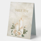 Plaque De Table Lumière aux chandelles or et blanc (Recto)