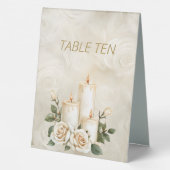 Plaque De Table Lumière aux chandelles or et blanc (Verso)