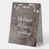 Plaque De Table Lumières de journal de mariage rustique Mariage (Recto)
