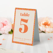 Plaque De Table Lumineux Moderne Orange Retro Personnalisé (In SItu (Mariage))