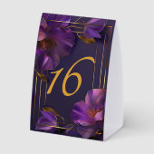 Plaque De Table Luminous Violets Purple Wedding Table Number (Verso)
