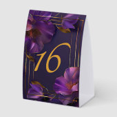 Plaque De Table Luminous Violets Purple Wedding Table Number (Recto)