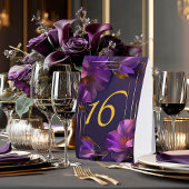 Plaque De Table Luminous Violets Purple Wedding Table Number