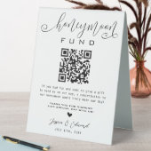 Plaque De Table Lune de miel Qr Code Black Chic Modern Minimal (En SItu (Tableau))