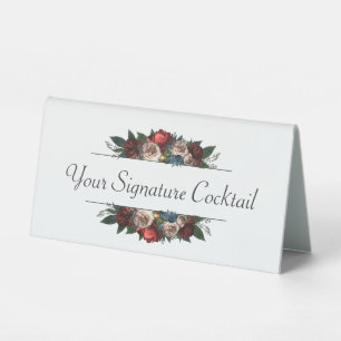 Plaque De Table Luxe Jewel Tone Floral Signature Cocktail