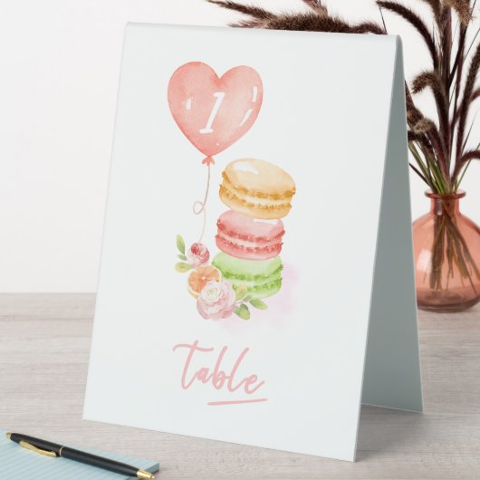 Plaque De Table Macarons aquarelle Fête d'anniversaire (En SItu (Tableau))