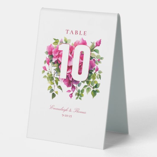 Plaque De Table Magenta Wild Mariage Rose (Verso)