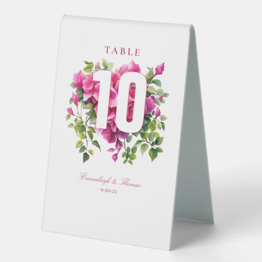 Plaque De Table Magenta Wild Mariage Rose (Recto)
