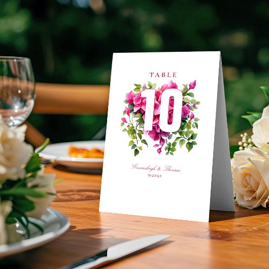 Plaque De Table Magenta Wild Mariage Rose