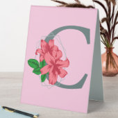 Plaque De Table Majuscule C monogramme floral (En SItu (Tableau))