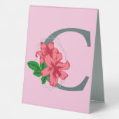 Plaque De Table Majuscule C monogramme floral (Verso)