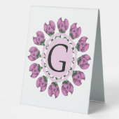 Plaque De Table Majuscule G monogramme floral (Recto)