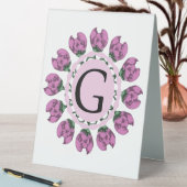 Plaque De Table Majuscule G monogramme floral (En SItu (Tableau))