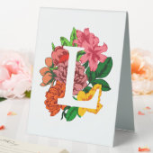 Plaque De Table Majuscule L monogramme floral (In SItu (Mariage))