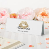 Plaque De Table MAKEUP ARTIST Gold Logo Kiss Nom Blanc (In SItu (Mariage))