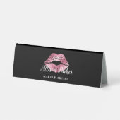 Plaque De Table Maquilleuse Logo Rose Kiss Nom (Verso)