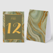 Plaque De Table Marbre Onyx Vert Et Or (Recto/verso)