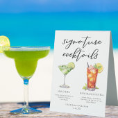 Plaque De Table Margarita Long Island Tea Signature Cocktails Menu