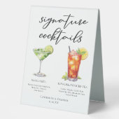 Plaque De Table Margarita Long Island Tea Signature Cocktails Menu (Recto)