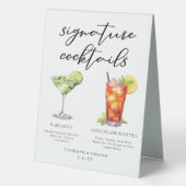 Plaque De Table Margarita Long Island Tea Signature Cocktails Menu (Verso)