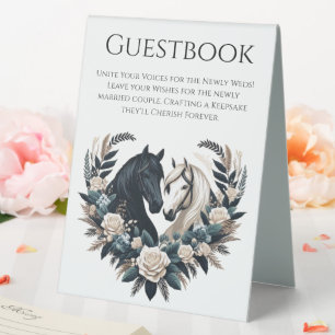 Plaque De Table Mariage à la Campagne - Chevaux en Amour