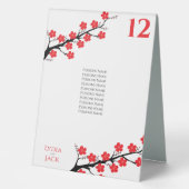 Plaque De Table Mariage à thème Red Cherry Blossom (Recto)