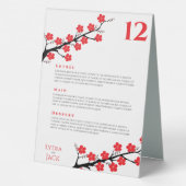 Plaque De Table Mariage à thème Red Cherry Blossom (Verso)