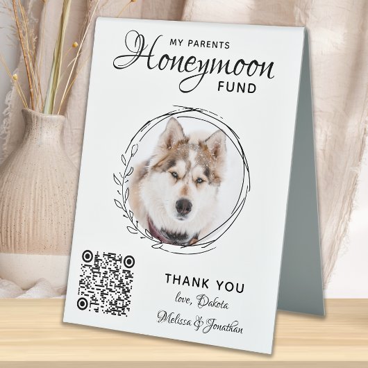 Plaque De Table Mariage animal de compagnie photo de chien argent